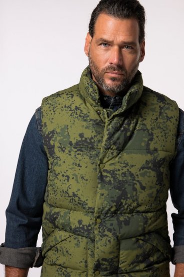 JP1880 831610 Weste gesteppt in Camouflage Grün - Herren jacken - Herren Jacken in großen Größen