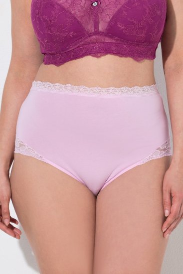 Ulla Popken 831866 Slips mit hoher Taille und Spitze 3er-Pack Dunkelblau - Slips - 