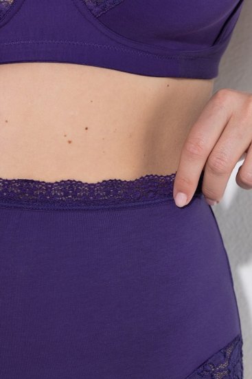 Ulla Popken 831866 Slips mit hoher Taille und Spitze 3er-Pack Königsblau - Slips - 