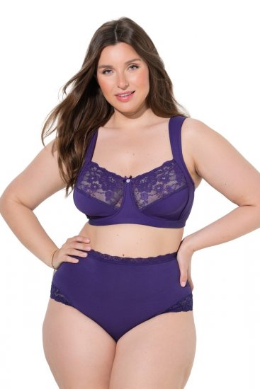 Ulla Popken 831866 Slips mit hoher Taille und Spitze 3er-Pack Königsblau - Slips - 