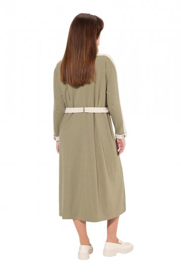 Ulla Popken 831963 Langärmliges Kleid Grau - Maxikleider - Maxikleider in großen Größen