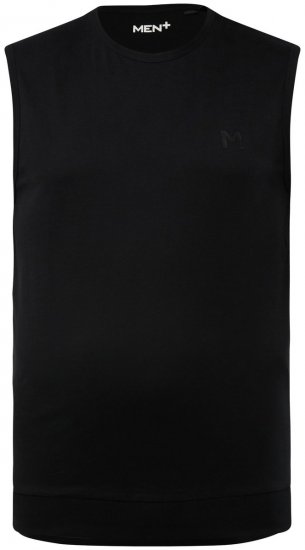 Men+ 248 Ärmelloses T-Shirt Bauchfit Schwarz - Herren-T-shirts - Herren-T-Shirts in großen Größen