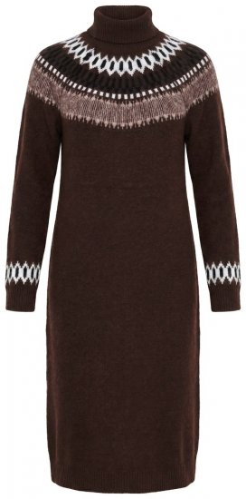 Ulla Popken 832670 Gemustertes Strickkleid mit Rollkragen Mehrfarbig - Kleider - Kleider für alle Größen