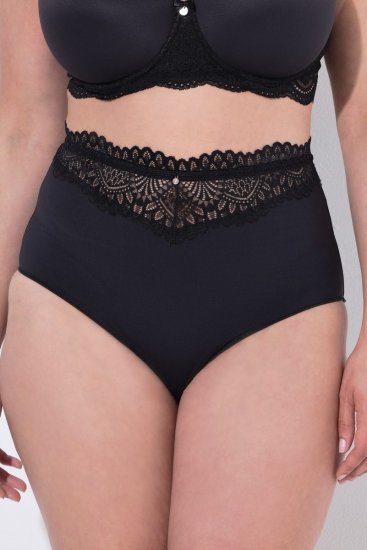 Ulla Popken 832874 Slips mit hoher Taille und Spitze 3er-Pack Braun - Slips - 