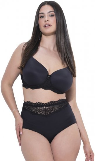 Ulla Popken 832874 Slips mit hoher Taille und Spitze 3er-Pack Braun - Slips - 