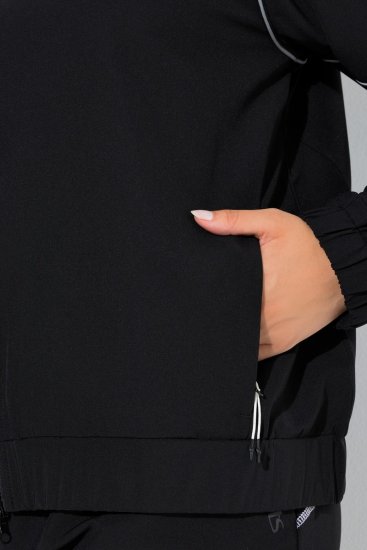 Ulla Popken 833237 Sportjacke mit Reflektordetails Schwarz - Jacken - Damenjacken in großen Größen