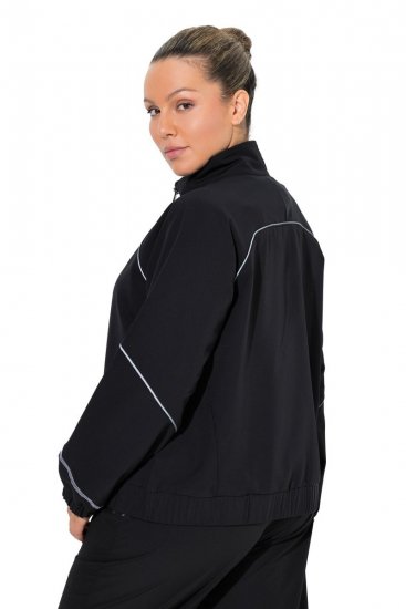 Ulla Popken 833237 Sportjacke mit Reflektordetails Schwarz - Jacken - Damenjacken in großen Größen
