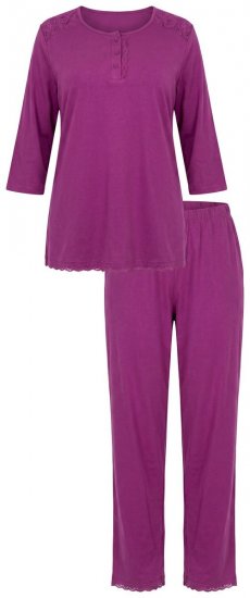 Ulla Popken 833660 Pyjama Violett - Pyjama/Loungewear - 