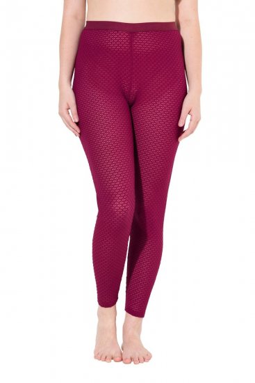 Ulla Popken 833718 Strumpfleggings mit Spitze Beerenrot - Strumpfhosen & Socken - 