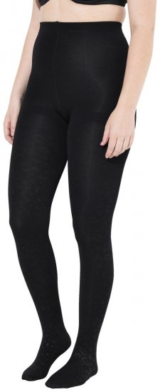 Ulla Popken 833809 Strumpfhose mit Animal-Print Schwarz - Strumpfhosen & Socken - 