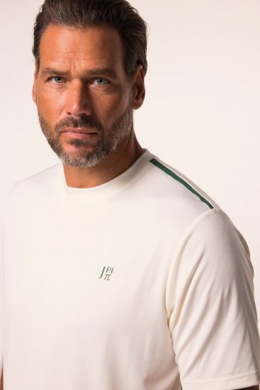 JP1880 QuickDry Stripes Tennis T-Shirt Off White - Sportbekleidung & outdoor - Sportbekleidung in große größen für herren