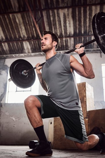 JP1880 Jay-Pi Bermuda QuickDry Mesh Fitness Shorts Black - Sportbekleidung & outdoor - Sportbekleidung in große größen für herren