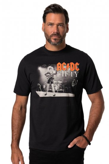 JP1880 AC/DC 50th Anniversary Band Photo T-Shirt Black - Herren-T-shirts - Herren-T-Shirts in großen Größen