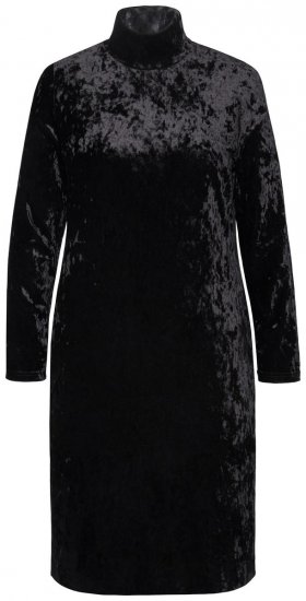 Ulla Popken 834234 Samtkleid mit Rollkragen Schwarz - Abendkleider - Abendkleider in großen Größen