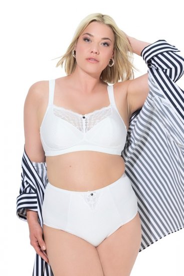 Ulla Popken 834307 Shaping-Slip mit Spitze Wollweiß - Shapewear - 
