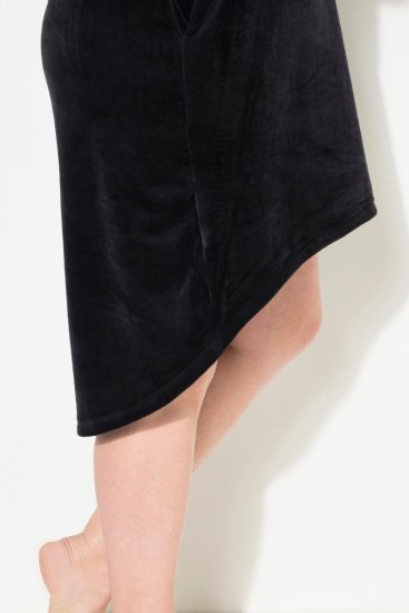Ulla Popken 834550 Langärmliges Kleid mit Kapuze Schwarz - Sweatkleider - 