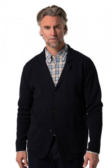 Boston Park 747 Flexlastic Stricksakko Dunkelblau - Herrenanzüge und -blazer - Herrenanzüge und -blazer in großen Größen