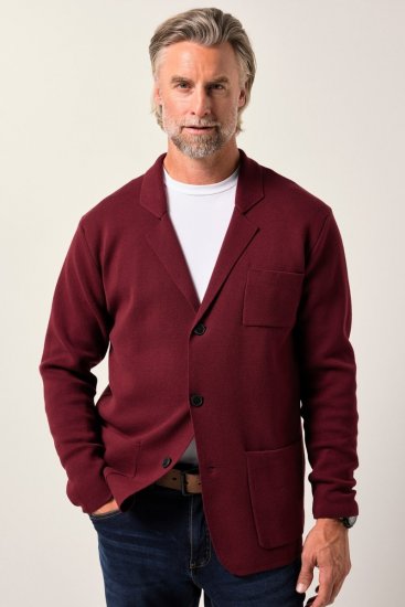Boston Park 747 Flexlastic Stricksakko Aubergine - Herrenanzüge und -blazer - Herrenanzüge und -blazer in großen Größen