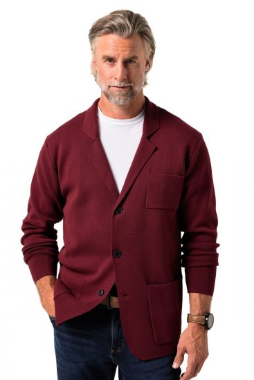 Boston Park 747 Flexlastic Stricksakko Aubergine - Herrenanzüge und -blazer - Herrenanzüge und -blazer in großen Größen