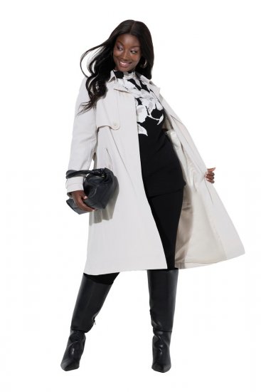 Ulla Popken 834990 Trenchcoat Taupe - Mäntel - Damenmäntel in großen Größen