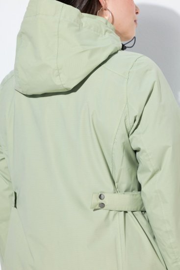 Ulla Popken 835132 HYPRAR Funktionsjacke in A-Linie mit abnehmbarer Kapuze Helles Salbeigrün - Jacken - Damenjacken in großen Größen