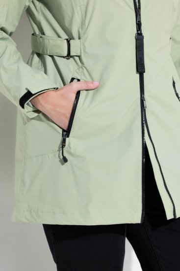 Ulla Popken 835132 HYPRAR Funktionsjacke in A-Linie mit abnehmbarer Kapuze Helles Salbeigrün - Jacken - Damenjacken in großen Größen