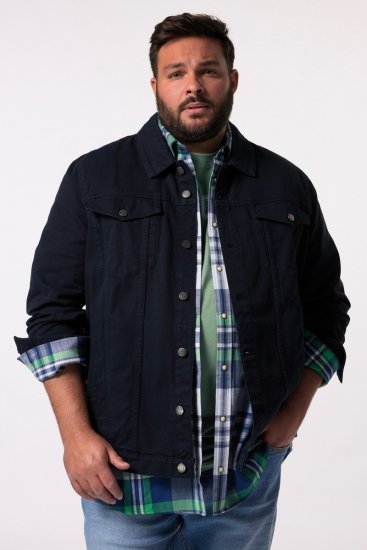 Men+ 446 Jeansjacke mit Brusttaschen Dunkelblau - Herren jacken - Herren Jacken in großen Größen