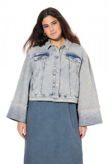 Ulla Popken 835486 Jeansjacke mit weiten Ärmeln Denimblau - Jacken - Damenjacken in großen Größen