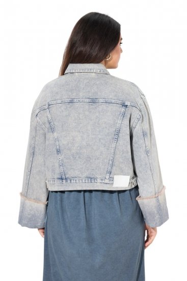 Ulla Popken 835486 Jeansjacke mit weiten Ärmeln Denimblau - Jacken - Damenjacken in großen Größen