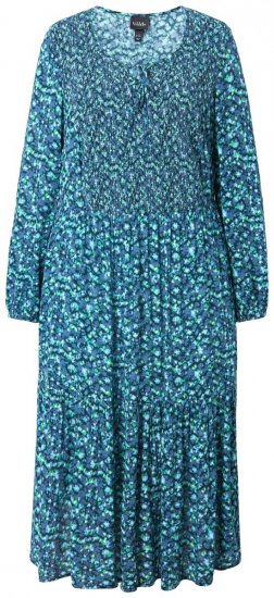 Ulla Popken 835713 Geblümtes Kleid Dunkelblau - Maxikleider - Maxikleider in großen Größen