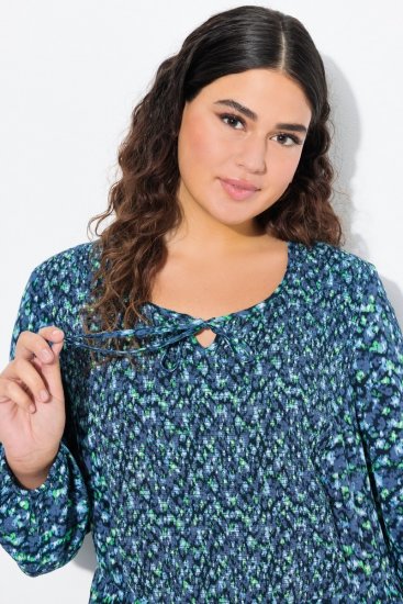 Ulla Popken 835713 Geblümtes Kleid Dunkelblau - Maxikleider - Maxikleider in großen Größen