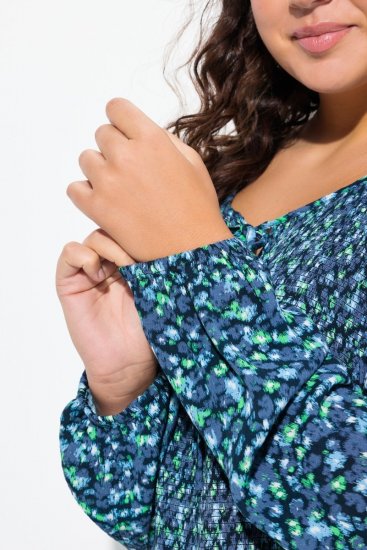 Ulla Popken 835713 Geblümtes Kleid Dunkelblau - Maxikleider - Maxikleider in großen Größen