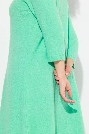 Ulla Popken 835720 Strickkleid in A-Linie mit 3/4-Ärmeln Petrol - Strickkleider - 