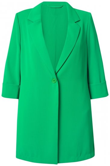 Ulla Popken 836165 Langer Blazer mit 3/4-Ärmeln Grün - Blazer - Blazer in großen Größen für Damen