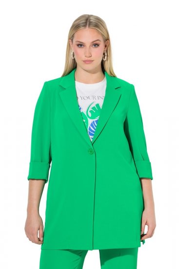 Ulla Popken 836165 Langer Blazer mit 3/4-Ärmeln Grün - Blazer - Blazer in großen Größen für Damen