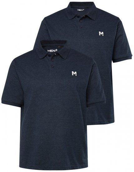 Men+ 258 Poloshirt Dunkelblau 2er-Pack - Polo-shirts für herren - Polo-Shirts für Herren in großen Größen