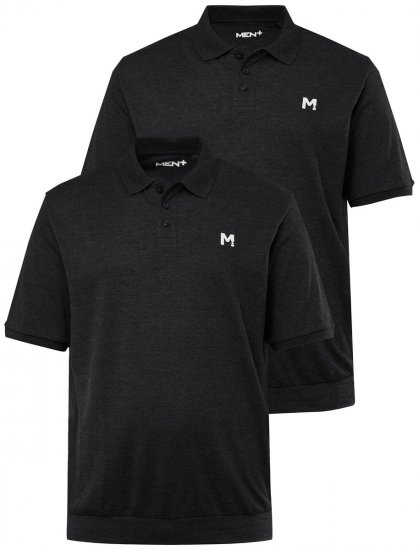 Men+ 266 Poloshirt Bauchfit Schwarz 2er-Pack - Polo-shirts für herren - Polo-Shirts für Herren in großen Größen