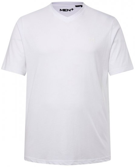 Men+ 279 T-Shirt V-Ausschnitt Weiß - Herren-T-shirts - Herren-T-Shirts in großen Größen