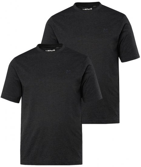 Men+ 285 T-Shirt Rundhals Schwarz 2er-Pack - Herren-T-shirts - Herren-T-Shirts in großen Größen