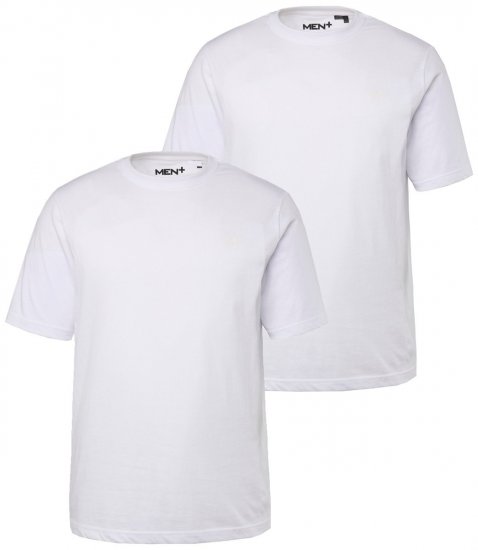 Men+ 285 T-Shirt Rundhals Weiß 2er-Pack - Herren-T-shirts - Herren-T-Shirts in großen Größen