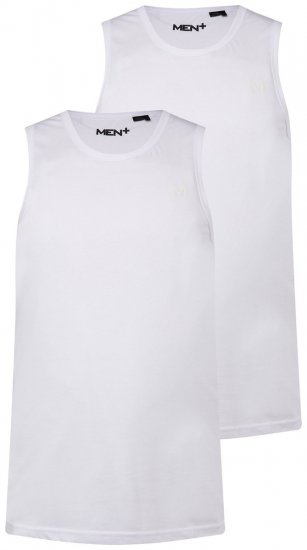 Men+ 305 Tanktop Weiß 2er-Pack - Herren-T-shirts - Herren-T-Shirts in großen Größen