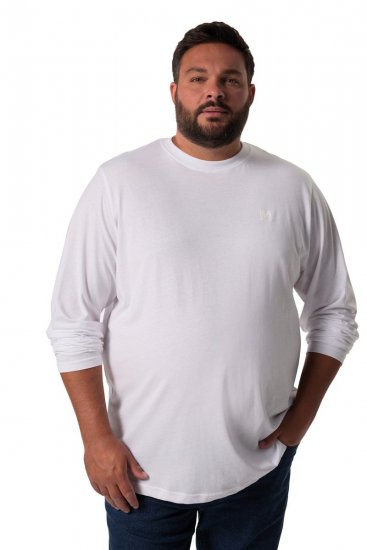 Men+ 307 T-Shirt Langarm Weiß - Herren-T-shirts - Herren-T-Shirts in großen Größen
