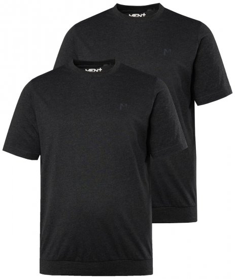Men+ 311 T-Shirt Bauchfit Schwarz 2er-Pack - Herren-T-shirts - Herren-T-Shirts in großen Größen