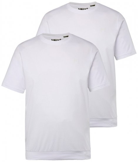 Men+ 311 T-Shirt Bauchfit Weiß 2er-Pack - Herren-T-shirts - Herren-T-Shirts in großen Größen