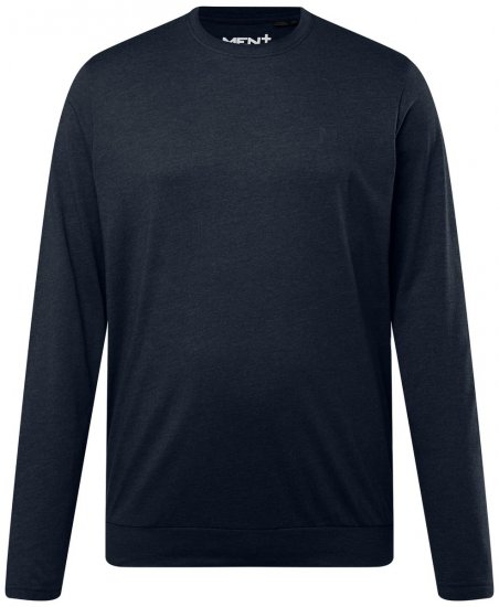 Men+ 313 T-Shirt Langarm Bauchfit Dunkelblau - Herren-T-shirts - Herren-T-Shirts in großen Größen