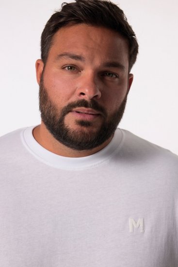 Men+ 313 T-Shirt Langarm Bauchfit Weiß - Herren-T-shirts - Herren-T-Shirts in großen Größen