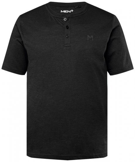 Men+ 365 Henleyshirt Schwarz - Herren-T-shirts - Herren-T-Shirts in großen Größen