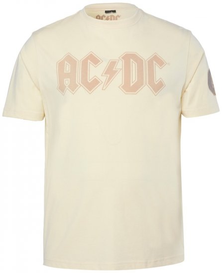 JP1880 836411 AC/DC Classic Logo T-Shirt Sandgrau - Band-T-shirts - Band T-Shirts in großen Größen
