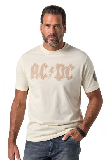 JP1880 836411 AC/DC Classic Logo T-Shirt Sandgrau - Band-T-shirts - Band T-Shirts in großen Größen