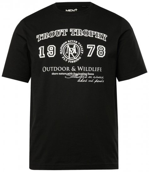 Men+ 424 T-Shirt Trout Trophy Schwarz - Herren-T-shirts - Herren-T-Shirts in großen Größen